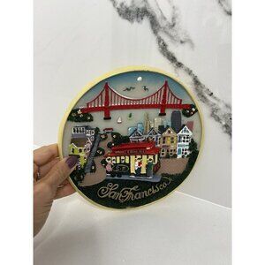 Wall Hanging Souvenir Collector´s 3D Plate SAN FRANCISCO Trolley VTG 7.5”​​​​​​